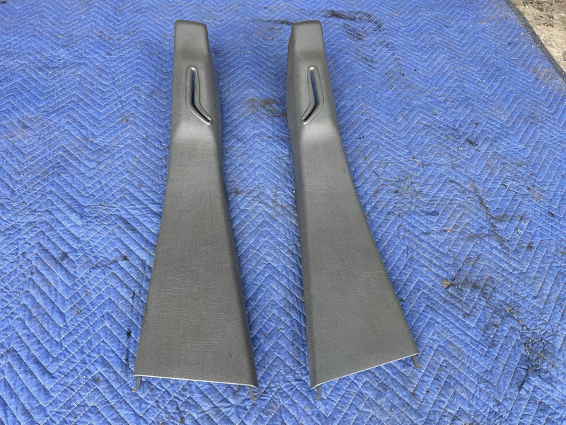 1993-1997 Volvo 850 850R Left & Right B Pillar Trim Charcoal Gray OEM #4437E