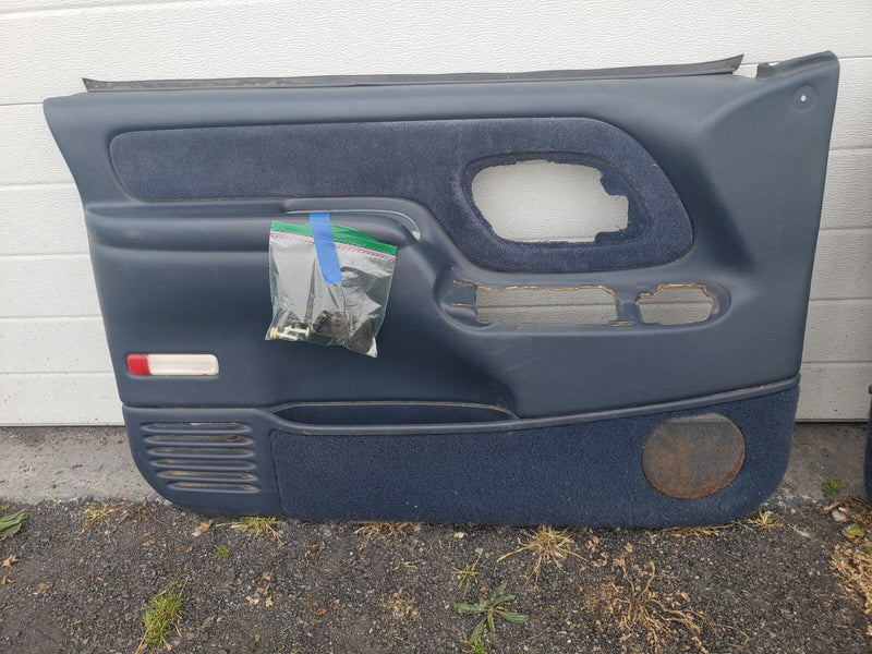 1988-1998 Chevy GMC GM 1500 C/K Blue Left & Right Door Card Panel Set OE #1060CN
