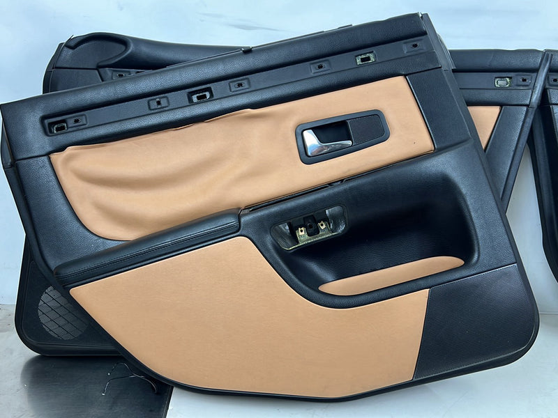 2001-2003 Audi S8 D2 A8 Door Card Trim Panel Set of 4 Black & Tan OEM #6070EM
