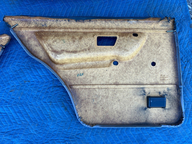 1985-1992 VW Golf Door Card Set of 4 Gray Cloth 193867212 193867211 OEM