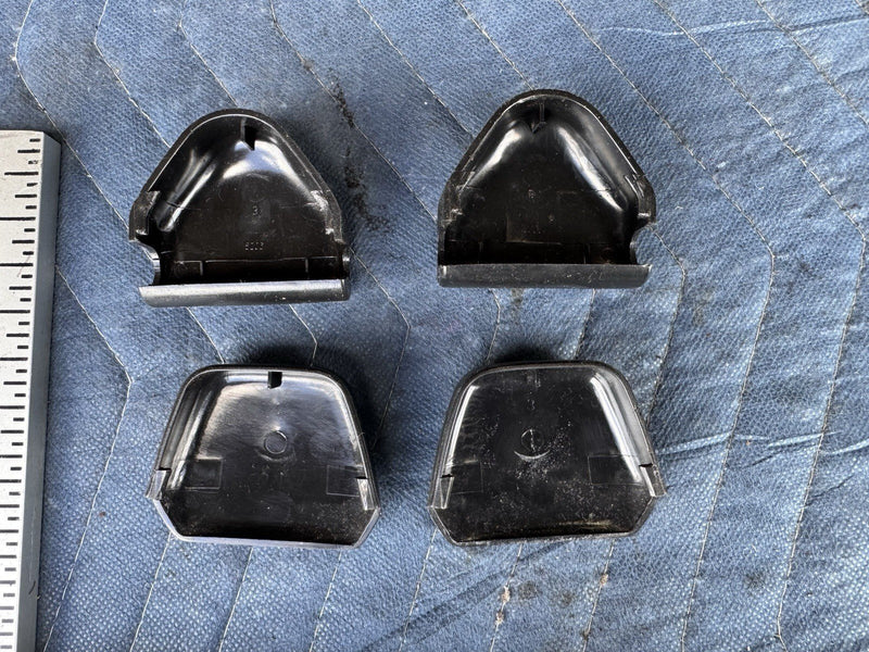 1986-1993 Volvo 240 244 245 Front Seat Belt Anchor Trim Covers Black OEM #4933E