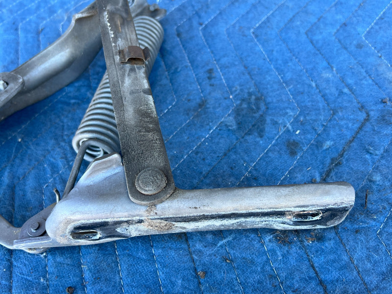 1986-1993 Volvo 240 244 245 Front Right & Left Hood Hinge Pair Silver OE #4351EM