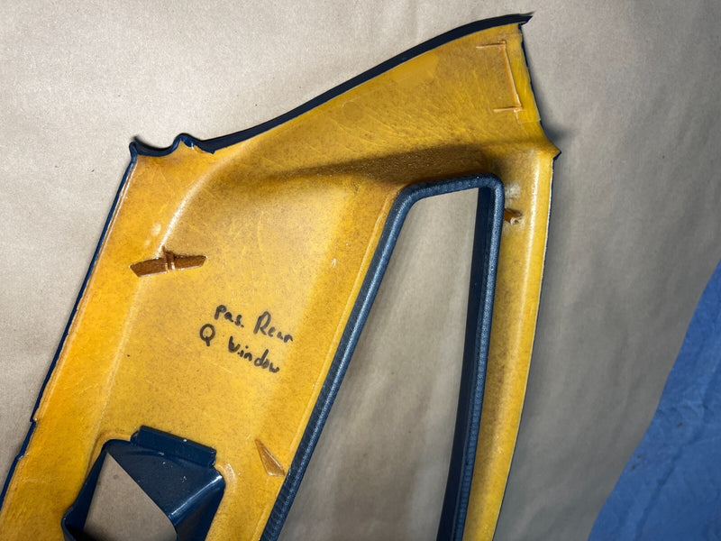 1984-1989 Volvo 740 760 Sedan Rear C Pillar Window Trim Dark Blue OEM #1552EM