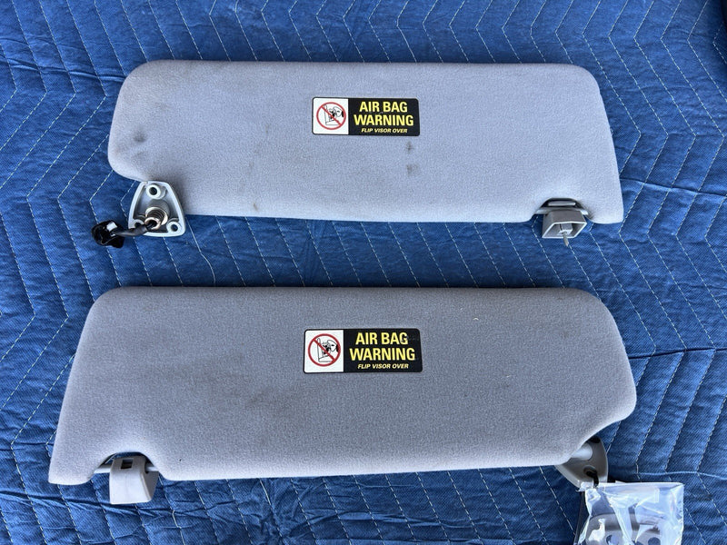 1998-2003 Jaguar XJR XJ8 Left & Right Sun Visor Pair Light Gray OEM #4585E