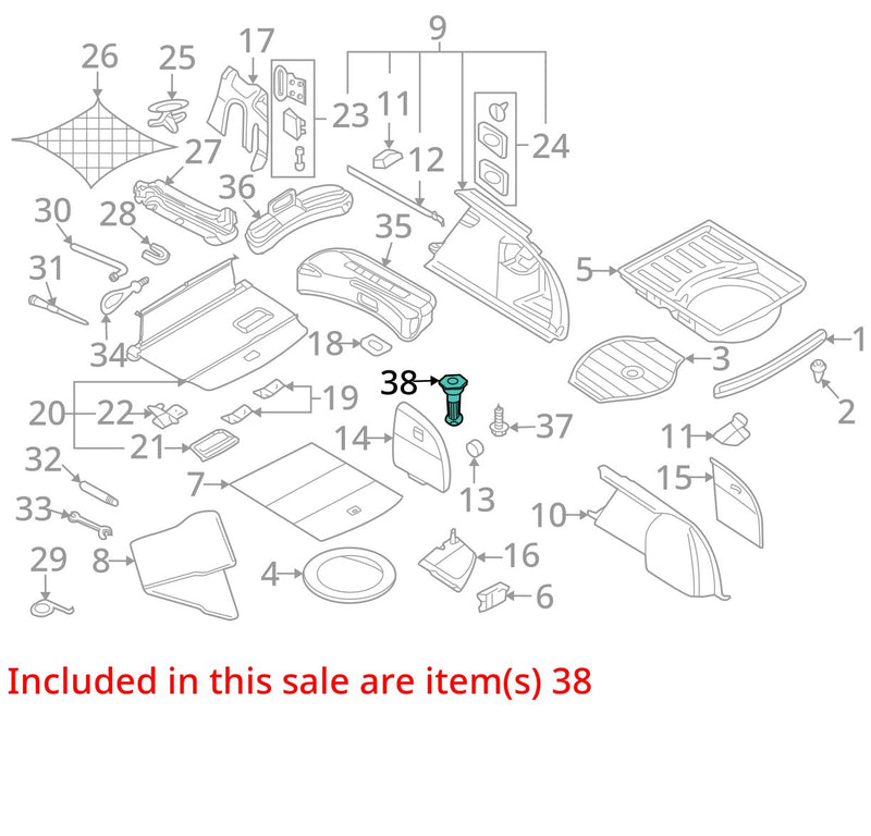 2005-2011 Audi A6 Spare Tire Hold Down Screw 8E0 803 899 C OEM #17ZJ