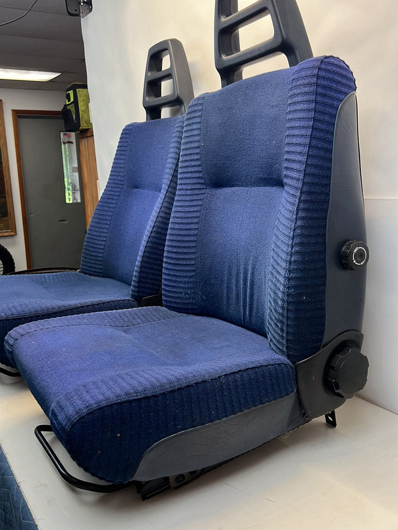 1975-1980 Volvo 244 240 Front Left & Right Seat Blue Cloth Pair OEM #5302EM