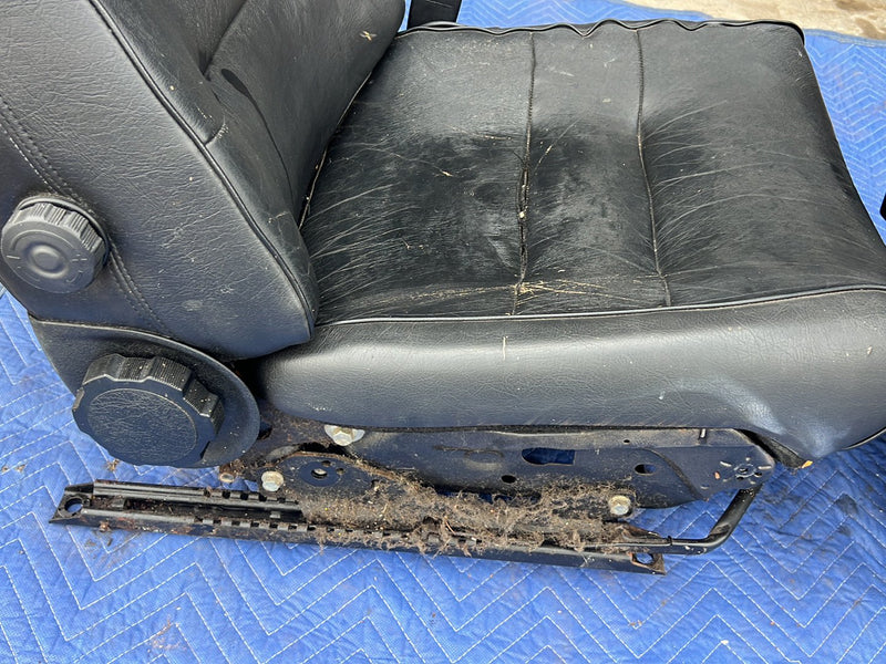 1990-1992 Volvo 740 745 940 Front Left Right Seat Pair Black Leather OEM #5998EM