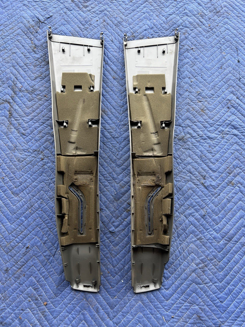 1993-1997 Volvo 850 850R Left & Right B Pillar Trim Charcoal Gray OEM #4437E