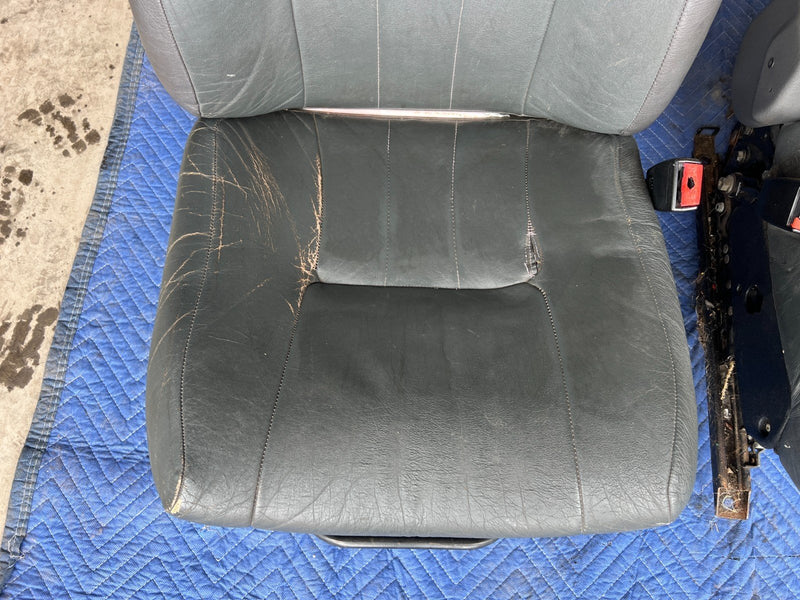 1992-1995 Volvo 940 740 Front Left & Right Seat Pair Charcoal Leather OE #3266EM