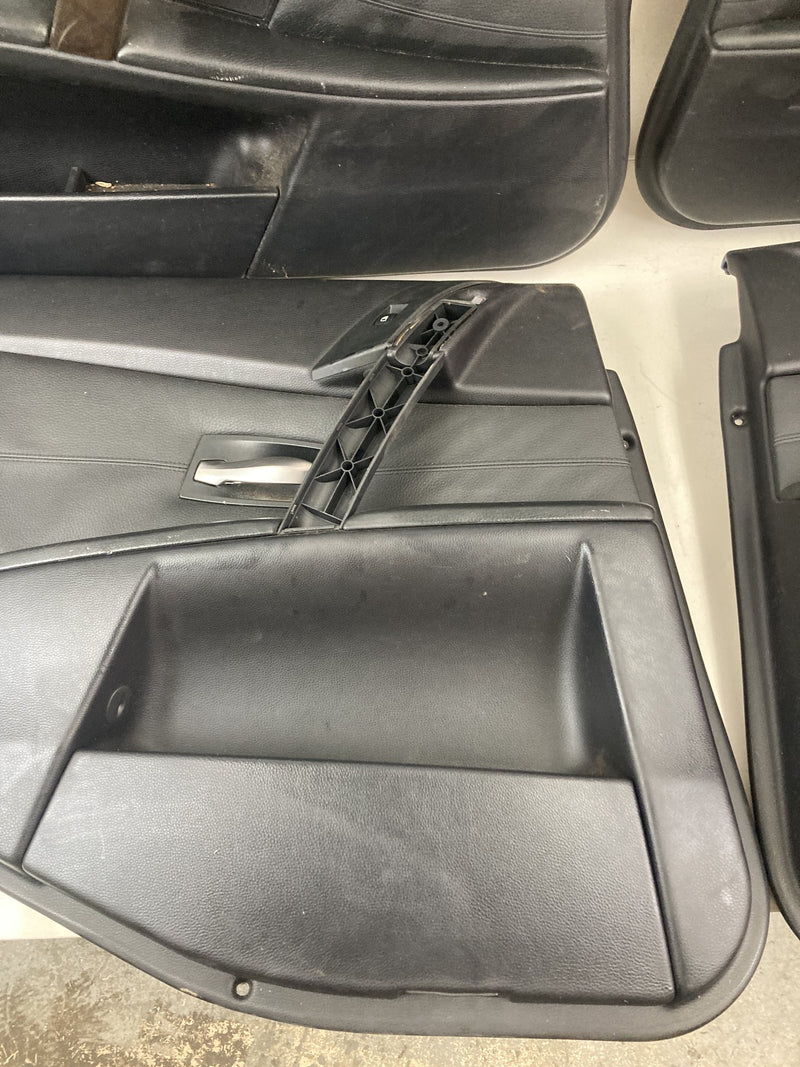 2003-2007 BMW 545i E60 Door Card Set of 4 Black Left Right OEM #4959M