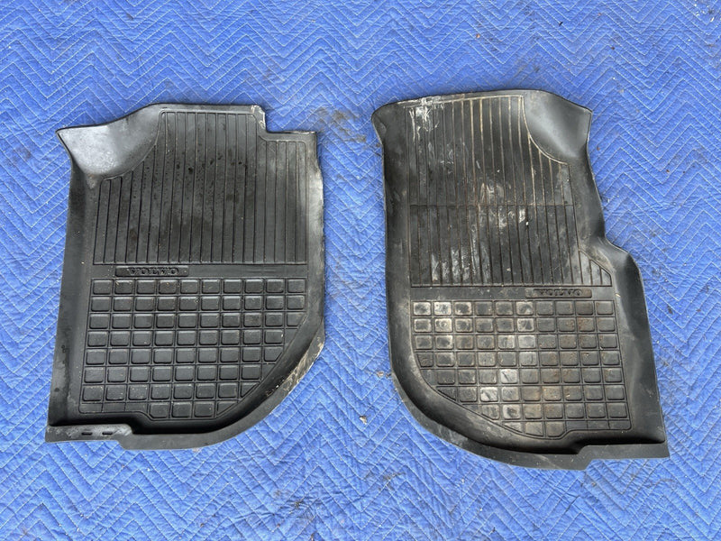 1993-1997 Volvo 850 850R Charcoal All Weather Rubber Floor Mat Pair OEM #4428E