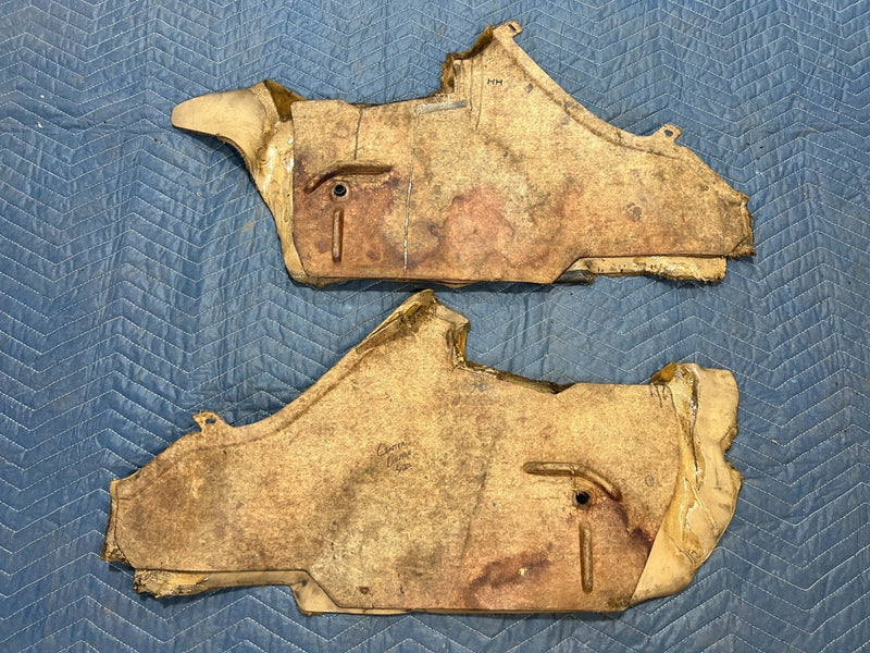 1986-1995 Mercedes 300D W124 Tan Center Console Molded Carpet Pair OEM #2768EM