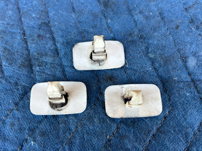 1986-1993 Volvo 240 244 245 Retaining Clip Fastener Set of 3 White OEM #4395EM