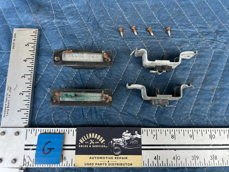 1983-1985 Porsche 944 License Plate Light Lamp Assembly Pair OEM #2556EM