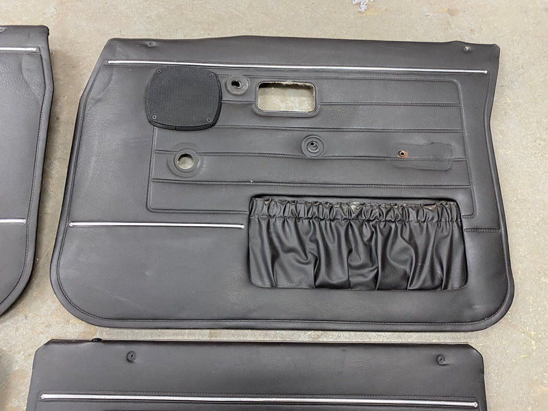 1969-1974 Volvo 144 145 Black Door Card Set of 4 Late Model Trim OEM #2473EJ
