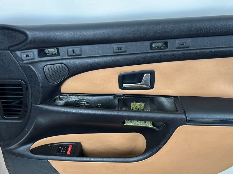 2001-2003 Audi S8 D2 A8 Door Card Trim Panel Set of 4 Black & Tan OEM #6070EM