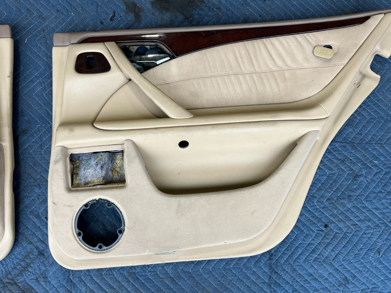 1998-2003 Mercedes W210 E320 Wagon Door Card Trim Panel Tan Set of 4 OEM #4739EM