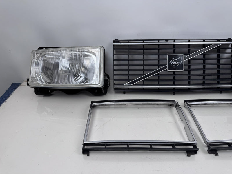TV Screen Volvo 240 Headlights w/Flathood Eggcrate Grille