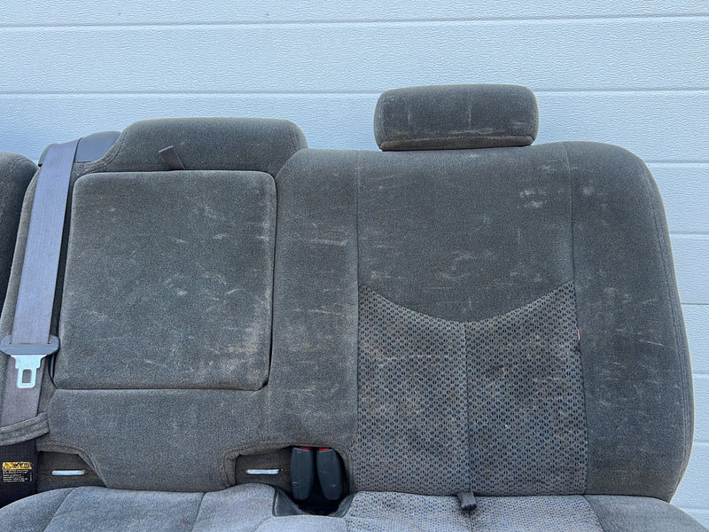 2003-2007 Chevy Silverado GMC Sierra Split Bench Rear Seat Gray Cloth OE #5509EM
