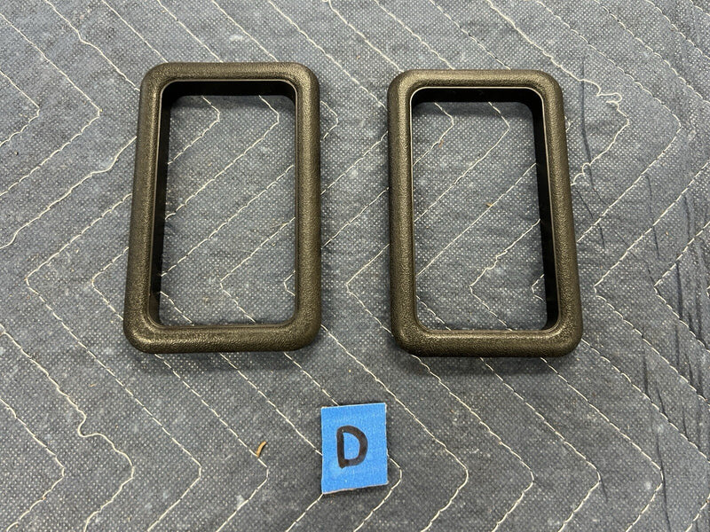 1975-1993 Volvo 240 242 244 245 Door Handle Surround Trim Pair Black OEM #3926E