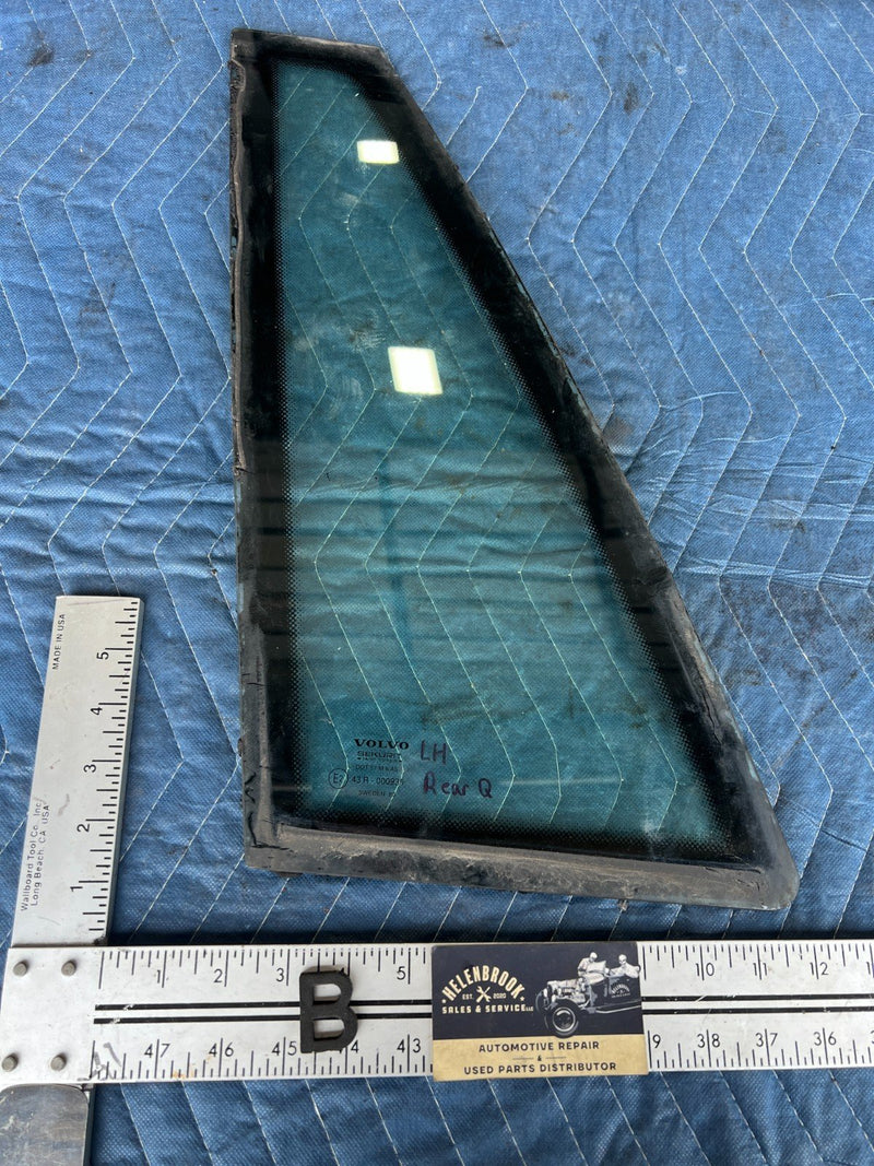 1989-1995 Volvo 740 940 Sedan Driver Left Rear Quarter Window w/ Trim OE #3699EM