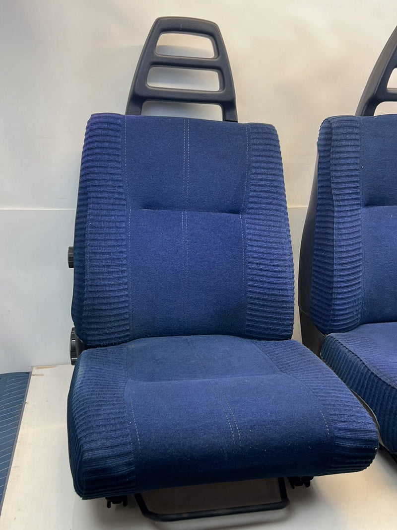 1975-1980 Volvo 244 240 Front Left & Right Seat Blue Cloth Pair OEM #5302EM