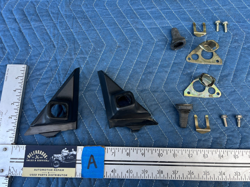 1986-1993 Volvo 240 244 Sedan Right & Left Mirror Trim & Hardware OEM #4181EM