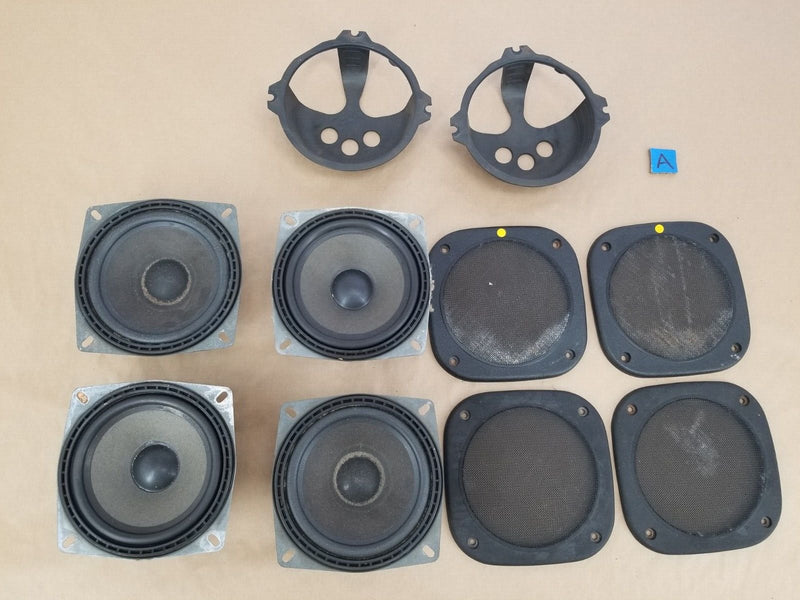 1984-93 BMW E30 318i 325i Front Rear Left Right Speaker Set w/ Covers OEM#462CN