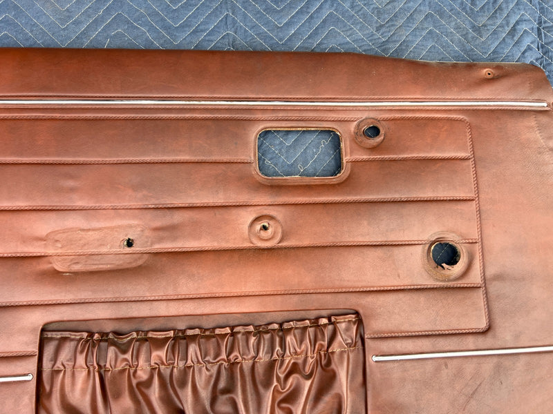 1967-1974 Volvo 140 142 144 145 Front Right Left Door Card Brown Pair OE #4885EM