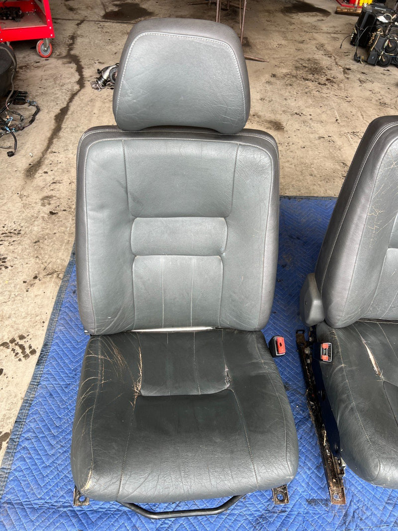 1992-1995 Volvo 940 740 Front Left & Right Seat Pair Charcoal Leather OE #3266EM