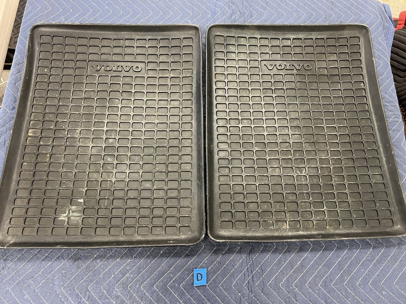 Volvo 240 242 244 245 Left & Right Rear Waffle Floor Mat Pair Black OEM #3911E