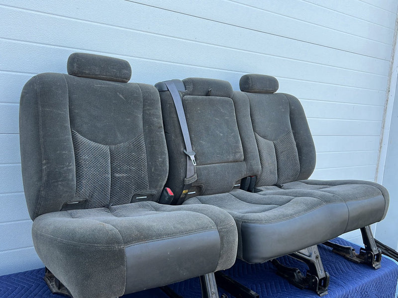 2003-2007 Chevy Silverado GMC Sierra Split Bench Rear Seat Gray Cloth OE #5509EM