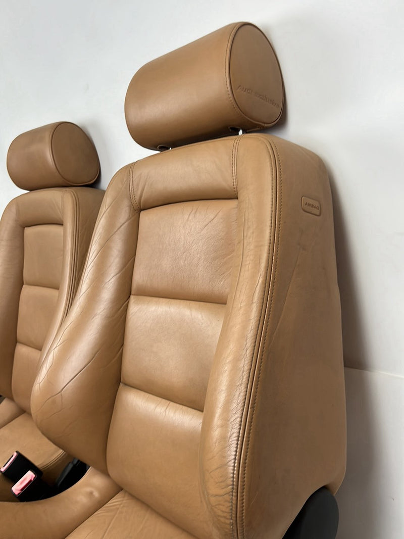 1996-2003 Audi S8 D2 A8 Front & Rear Recaro Caramel Leather Power Seat Set OEM #6384EM