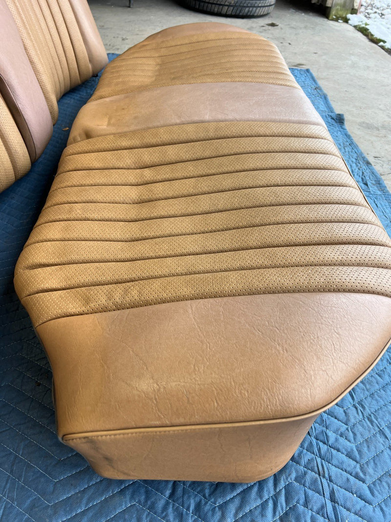 1986-1995 Mercedes 300D W124 Rear Tan Leather Bench Seat Assembly OEM #2584EM