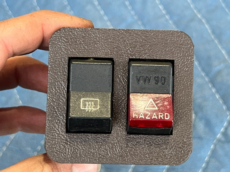 1983-1985 Porsche 944 Dash Hazard Light Defrost Button Switch Panel OEM #2429EM