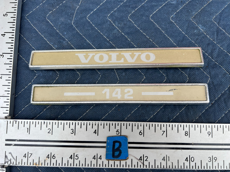 1967-1974 Volvo 140 142 Coupe Exterior Rear Trunk Emblem Badge Set OEM #4871EM