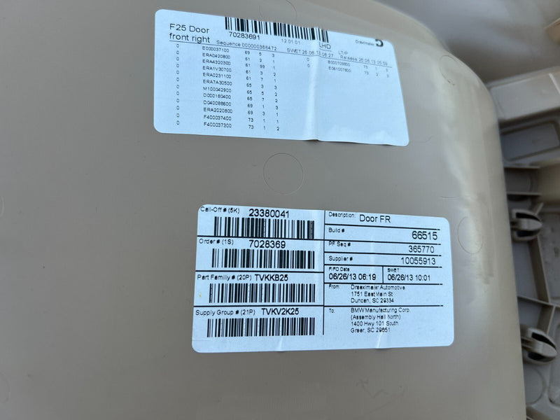 2011-2017 BMW X3 F25 Beige Front Rear Right Left Door Card Panel Set OEM #2171EM