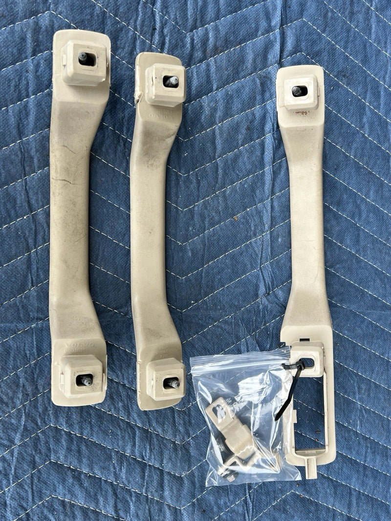 1993-1997 Volvo 850 850R Interior Overhead Grab Handle Set of 3 Tan OEM #4486E