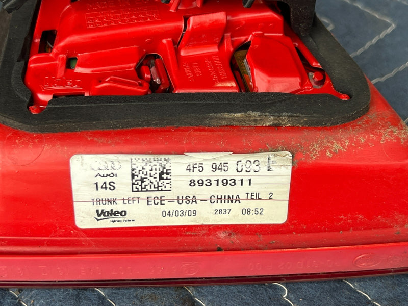 2005-2011 Audi A6 Driver Left Inner Trunk Tail Light Lamp 4F5945093 OEM #3377EM