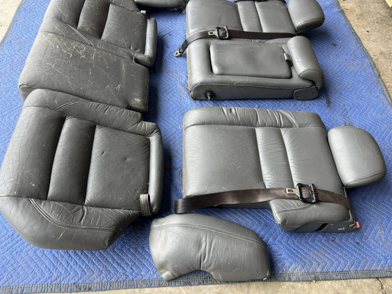 1993-1997 Volvo 850 850R Rear Seat Set Charcoal Leather Wagon Only OEM #4424E