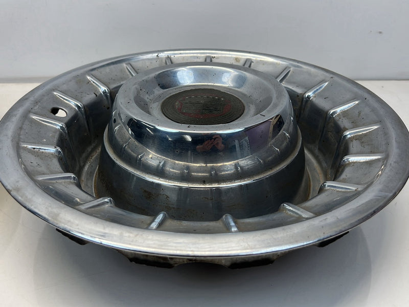 1956-1957 Cadillac Eldorado DeVille Sombrero 15 inch Hub Cap Pair OEM #5306EM
