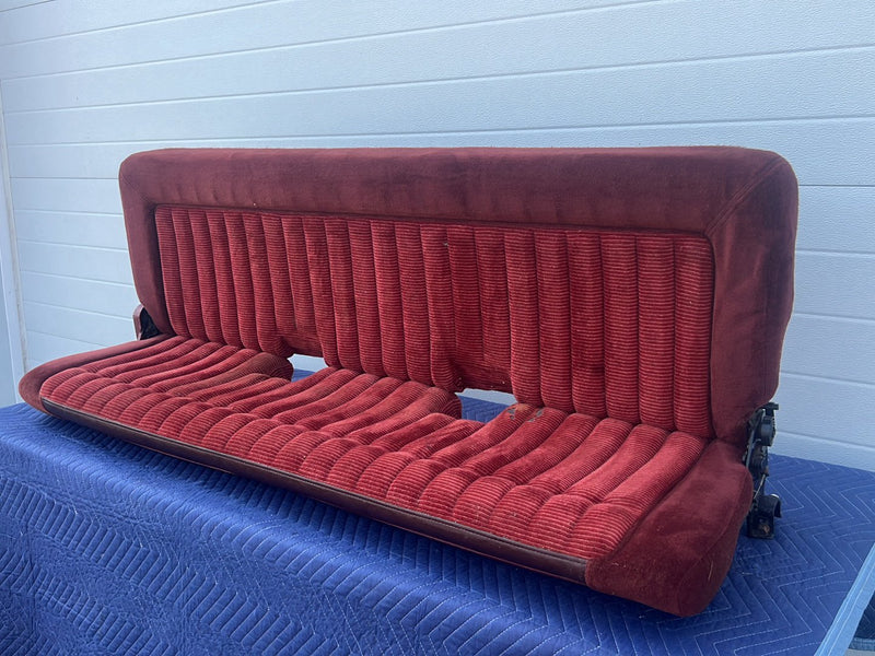 1988-1994 Chevy Silverado GMC Ext Cab Rear Bench Seat Two-Tone Maroon OE #5534EM