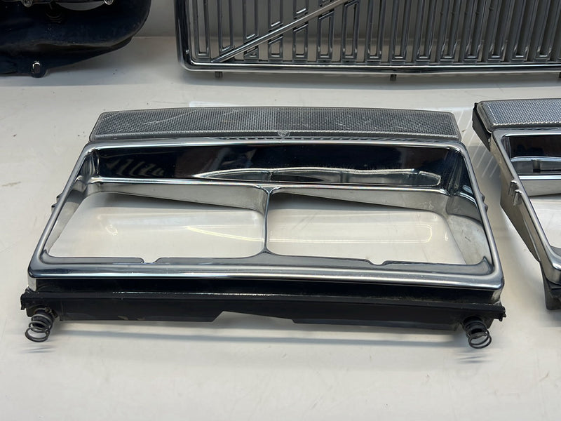 1975-1980 Volvo 244 240 Quad Headlight Set w/ Coffin Grille & Trim OEM #5294EM
