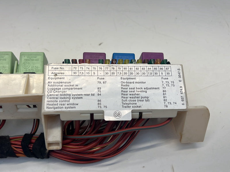 2006 BMW X5 E53 - Cabin Fuse Box PN: 69376749