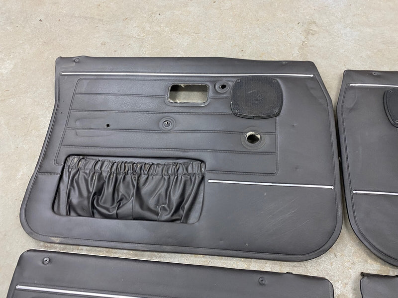 1969-1974 Volvo 144 145 Black Door Card Set of 4 Late Model Trim OEM #2473EJ