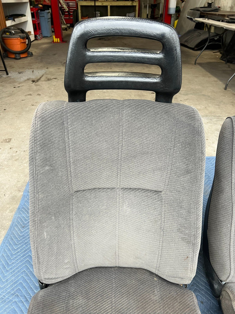 1986-1993 Volvo 240 244 245 Front Left & Right Seat Pair Gray Cloth OEM #4083EM