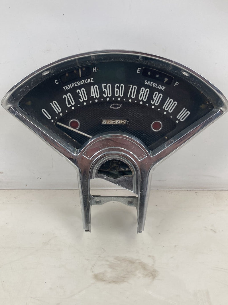1955-1956 Chevrolet Bel Air Gauge Cluster Chrome Trim OEM #5319M