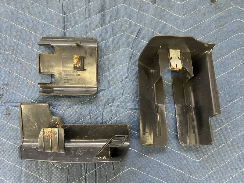 1993-1997 Volvo 850 850R Lower Seat Track Trim Covers Charcoal Set OEM #4531E