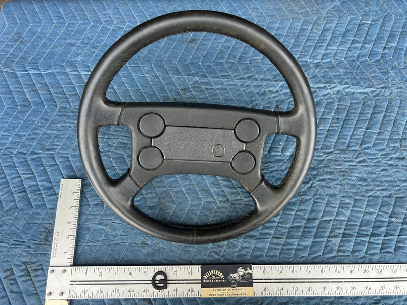 1985-1992 VW Golf Steering Wheel Gray Leather 4 Spoke Sport 191419091 OEM