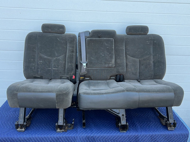 2003-2007 Chevy Silverado GMC Sierra Split Bench Rear Seat Gray Cloth OE #5509EM